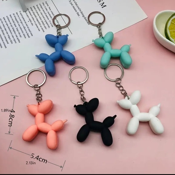 NEW 1pc, Cute Cartoon Balloon Dog Keychain Pendant, Bag Ornament, Car Key Chain - Picture 4 of 6